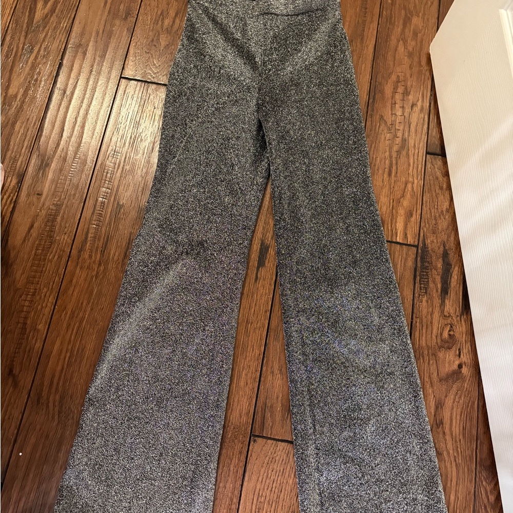 H&M Black Glittery Fabric holiday pant sparkle